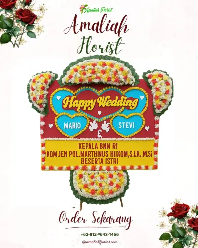 Karangan Papan Bunga Pernikahan di Sumberoto